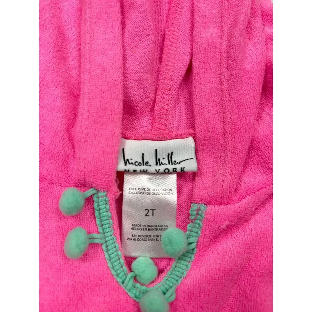 Nicole Miller New York toddler towel dress, cover up. Size 2T. hooded. swimwear